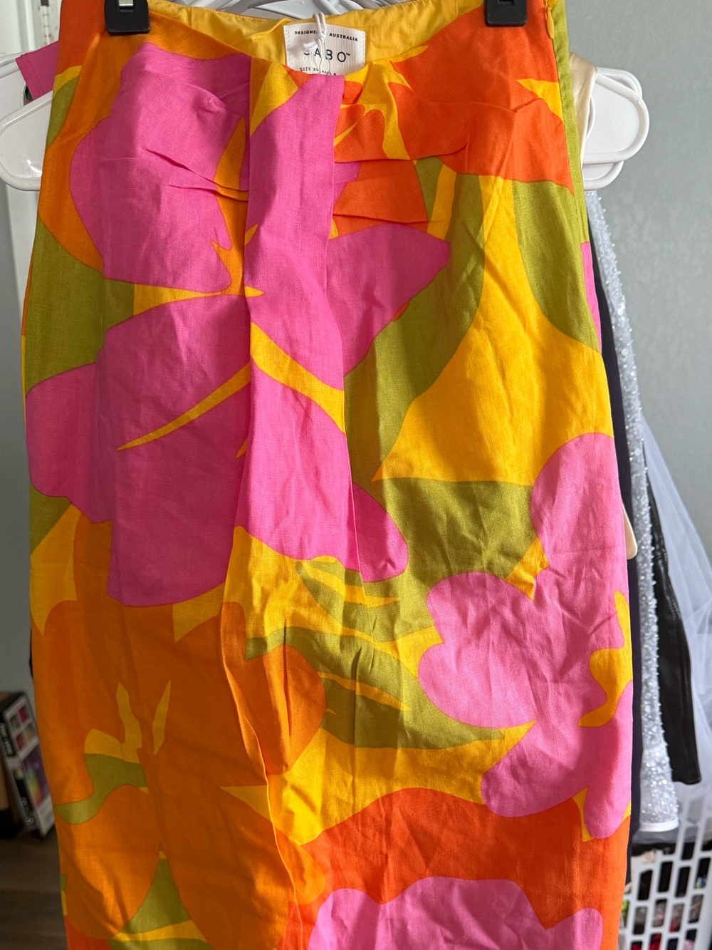 Sabo Skirt Vibrant Pink, Orange & Yellow Floral Pencil Skirt